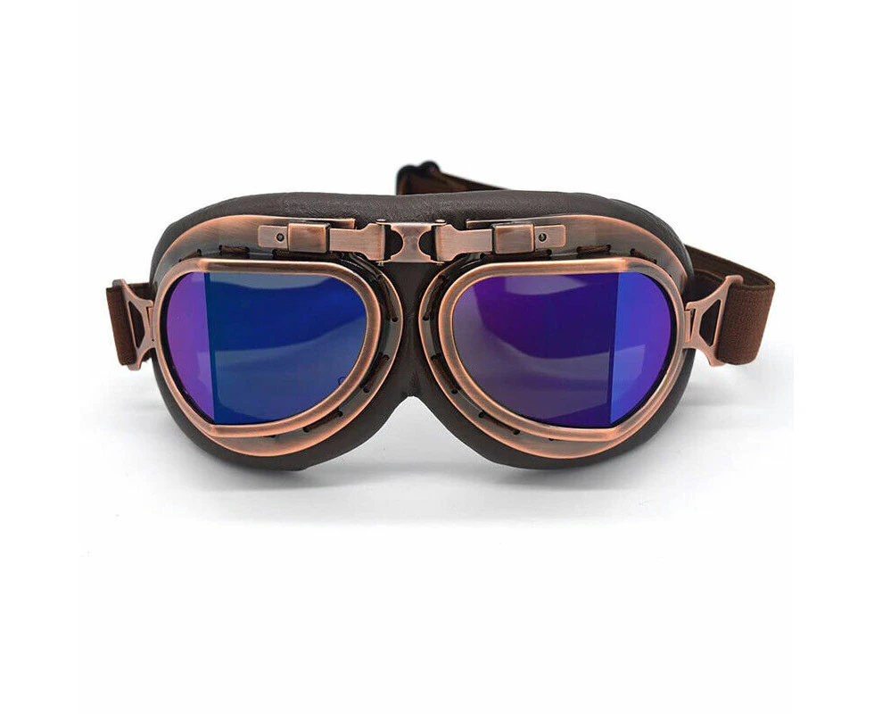 Winter Snow Goggles Vintage Retro Glasses Leather Ski Snowboard Snowmobile Sport-Multicolor