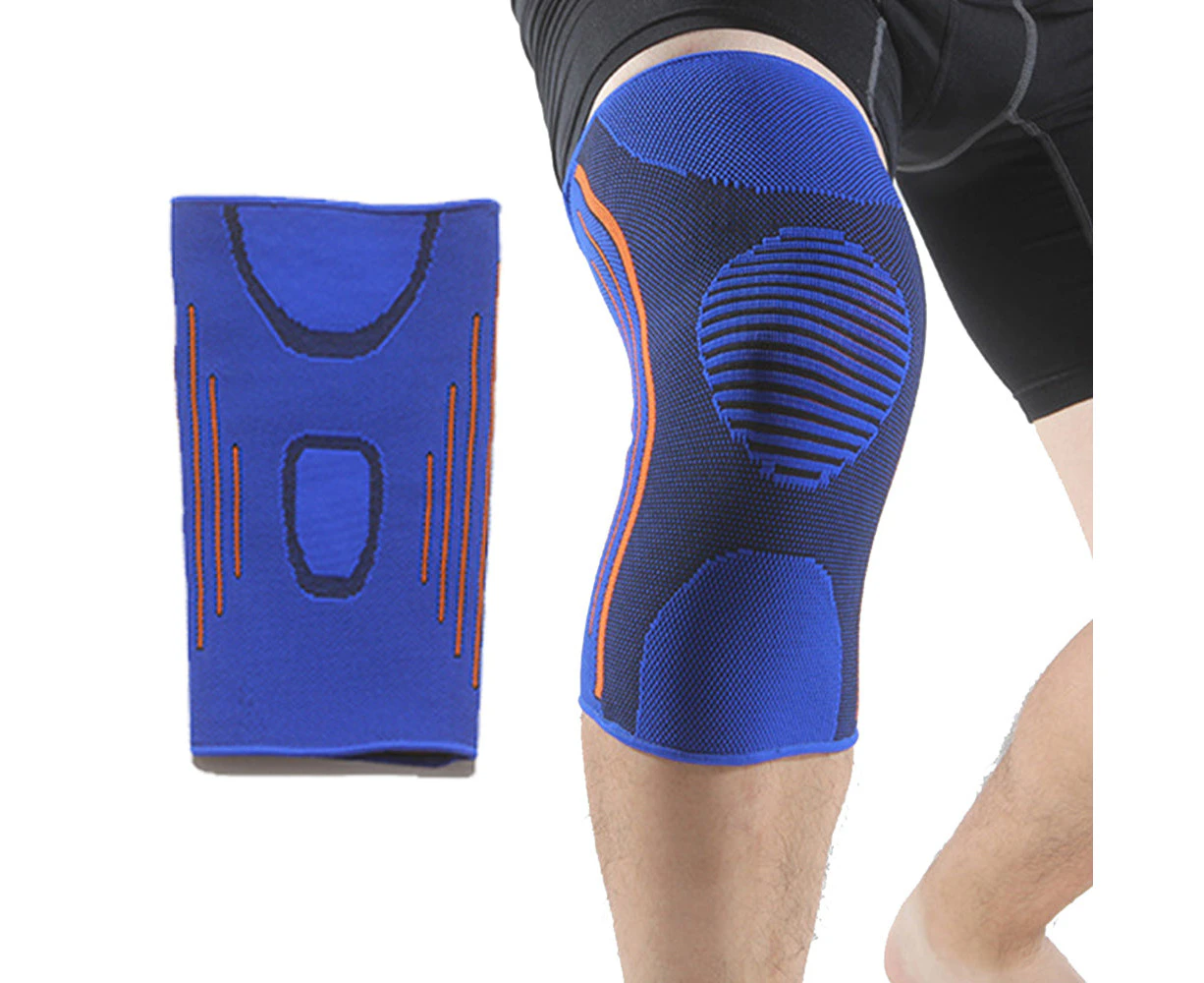 Pair of Knee Brace Sport Knee Sleeve Knee Pads XL-Blue