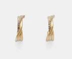 Calvin Klein Crystallised Weave Hoop Earrings - Gold