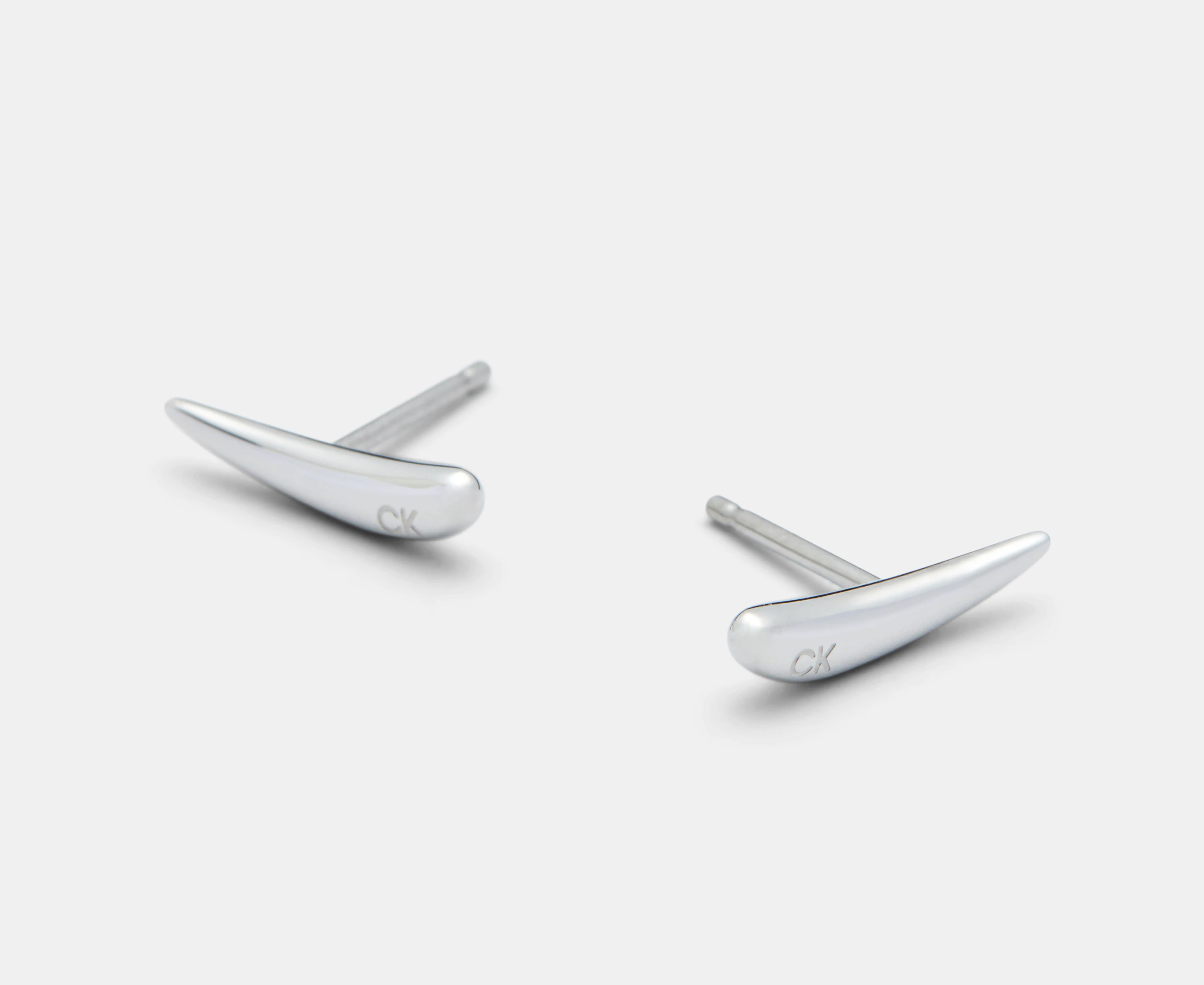 Calvin Klein Elongated Drops Stud Earrings - Silver