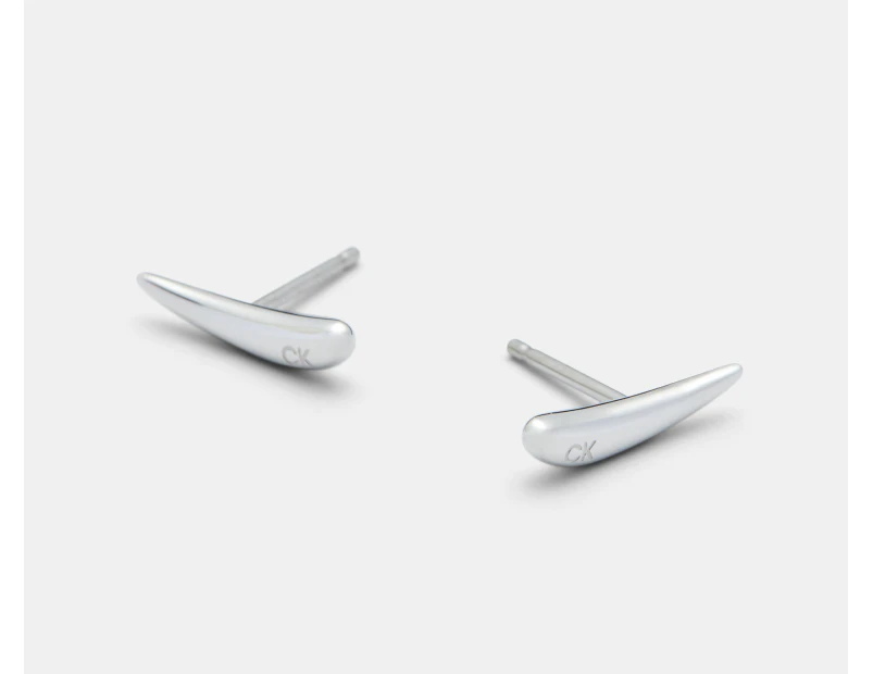 Calvin Klein Elongated Drops Stud Earrings - Silver