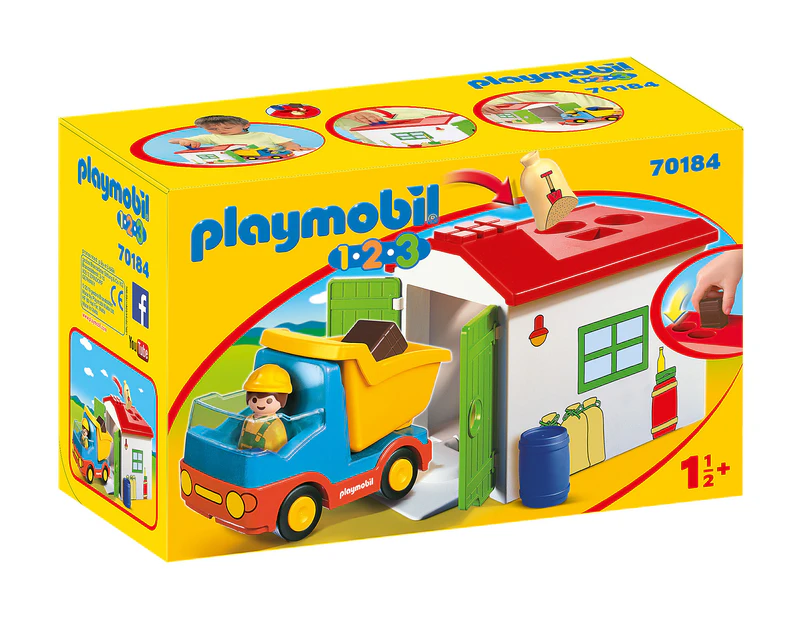 Playmobil 1.2.3 - Garbage Truck with Garage