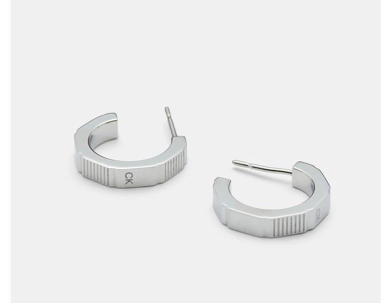 Calvin Klein Essential Shapes Hoop Earrings - Silver