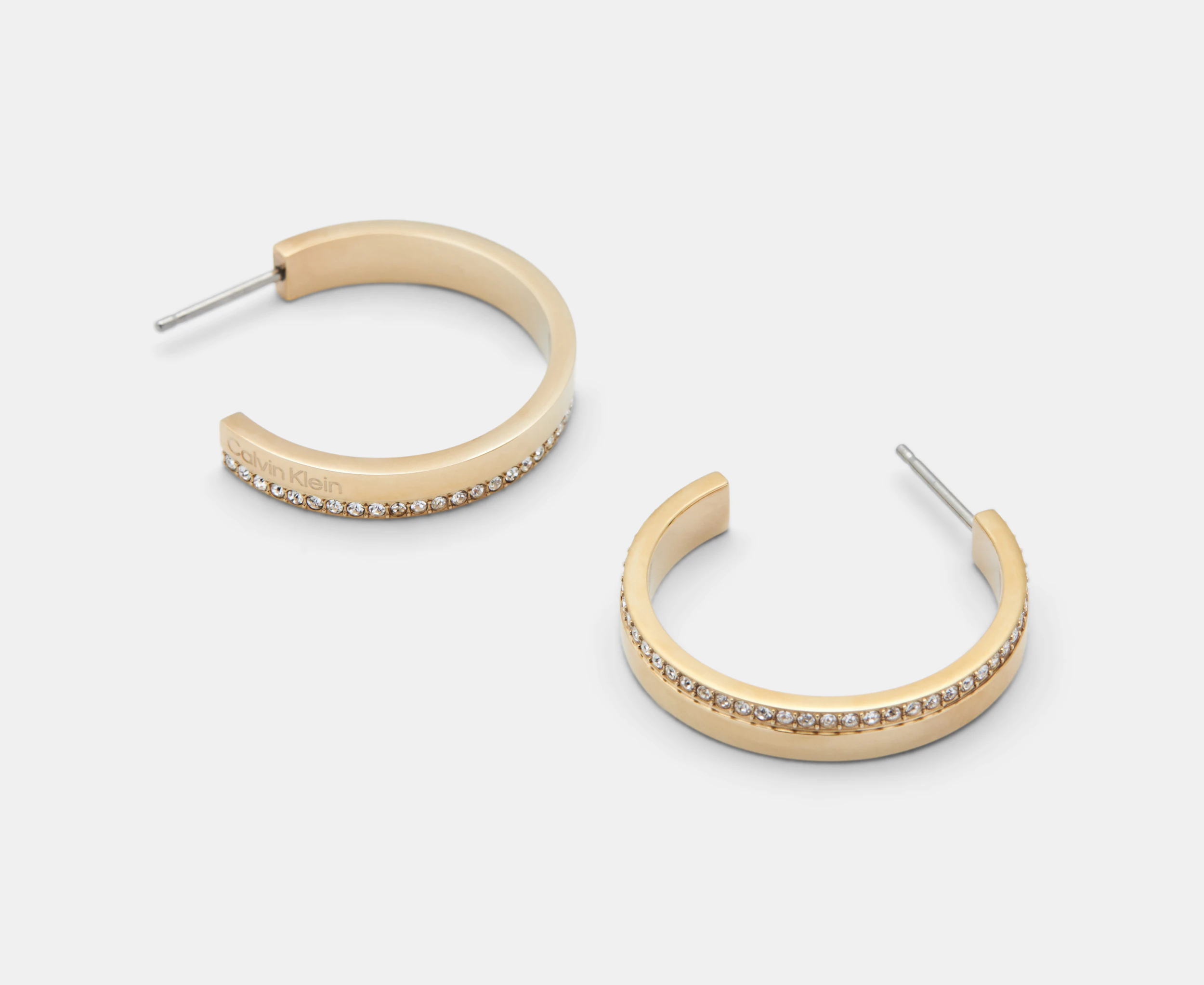 Calvin Klein Minimal Linear C Shape Earrings - Carnation Gold