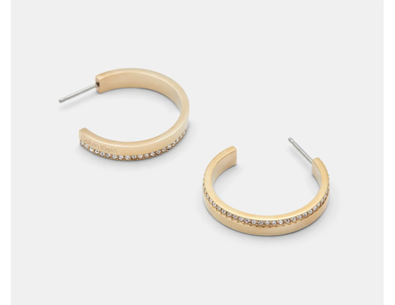 Calvin Klein Minimal Linear C Shape Earrings - Carnation Gold