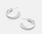 Calvin Klein Twisted Ring Hoop Earrings - Silver