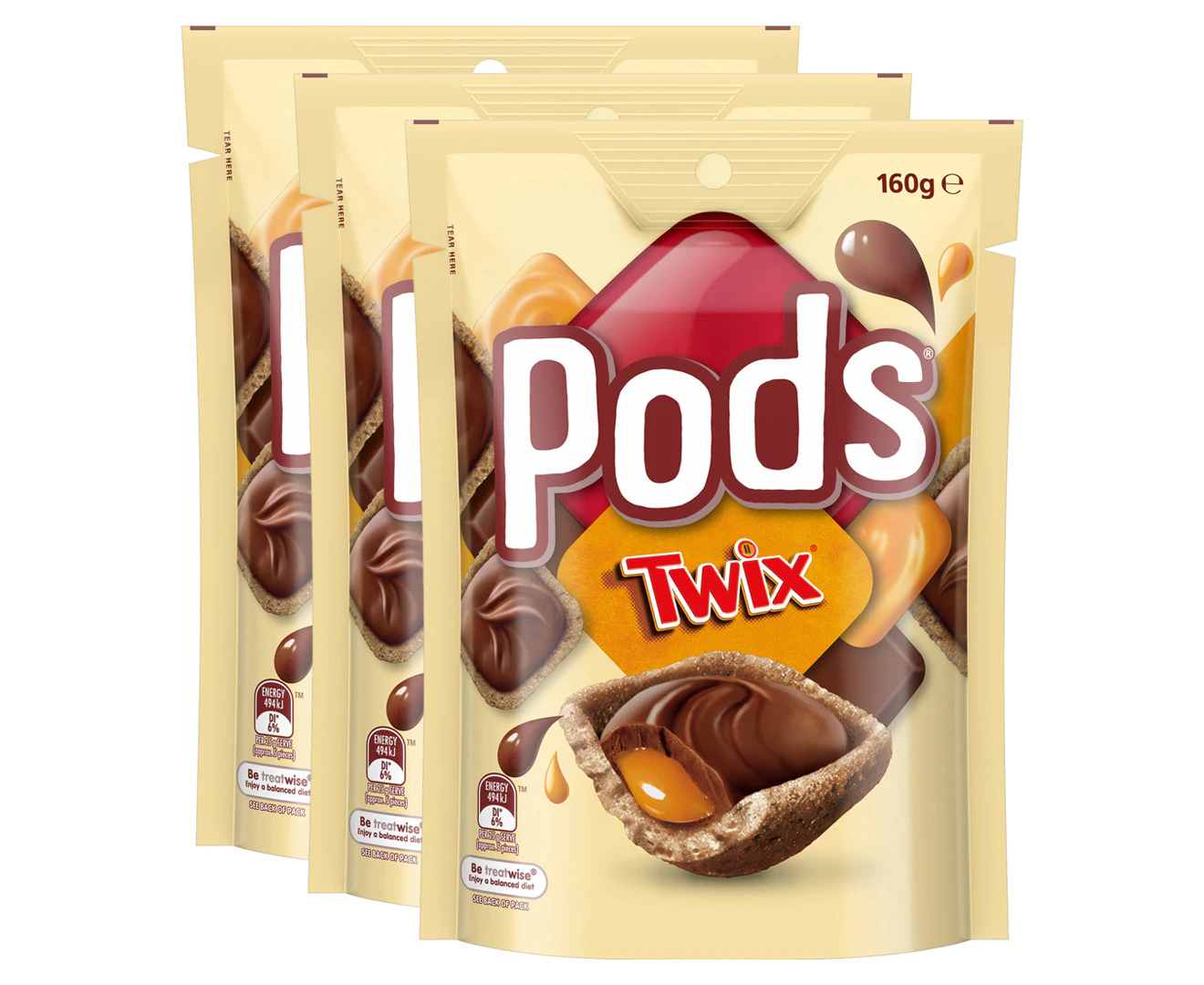 3 x Pods Twix 160g