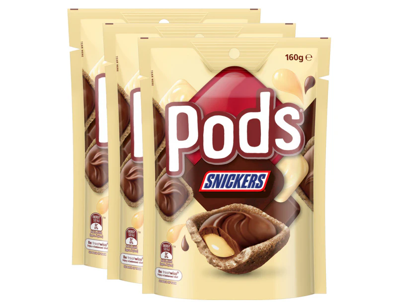 3 x Pods Snickers 160g