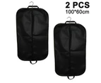 2 Pack Premium Quality Black Garment Travel and Storage Breathable Bag 26 inch x 42 inch x 5 inch with Zipper and Eye-Hole and Carry Handles