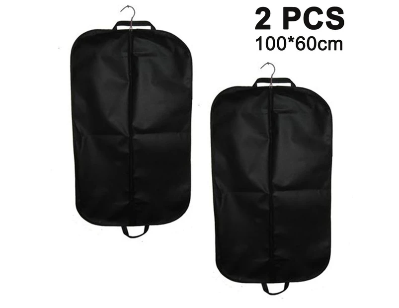 2 Pack Premium Quality Black Garment Travel and Storage Breathable Bag 26 inch x 42 inch x 5 inch with Zipper and Eye-Hole and Carry Handles