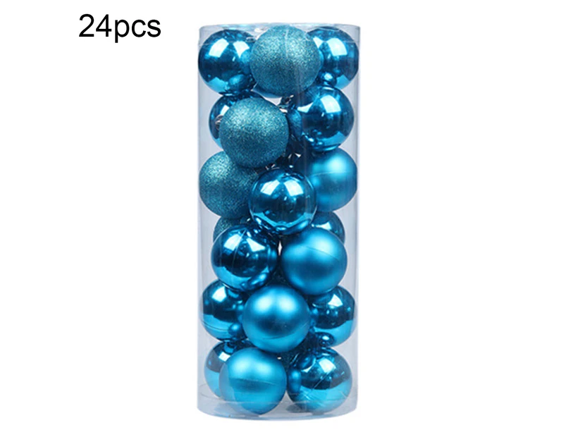 24Pcs Christmas Ball Hanging Bauble New Year Wedding Home Party Tree Decoration-Lake Blue