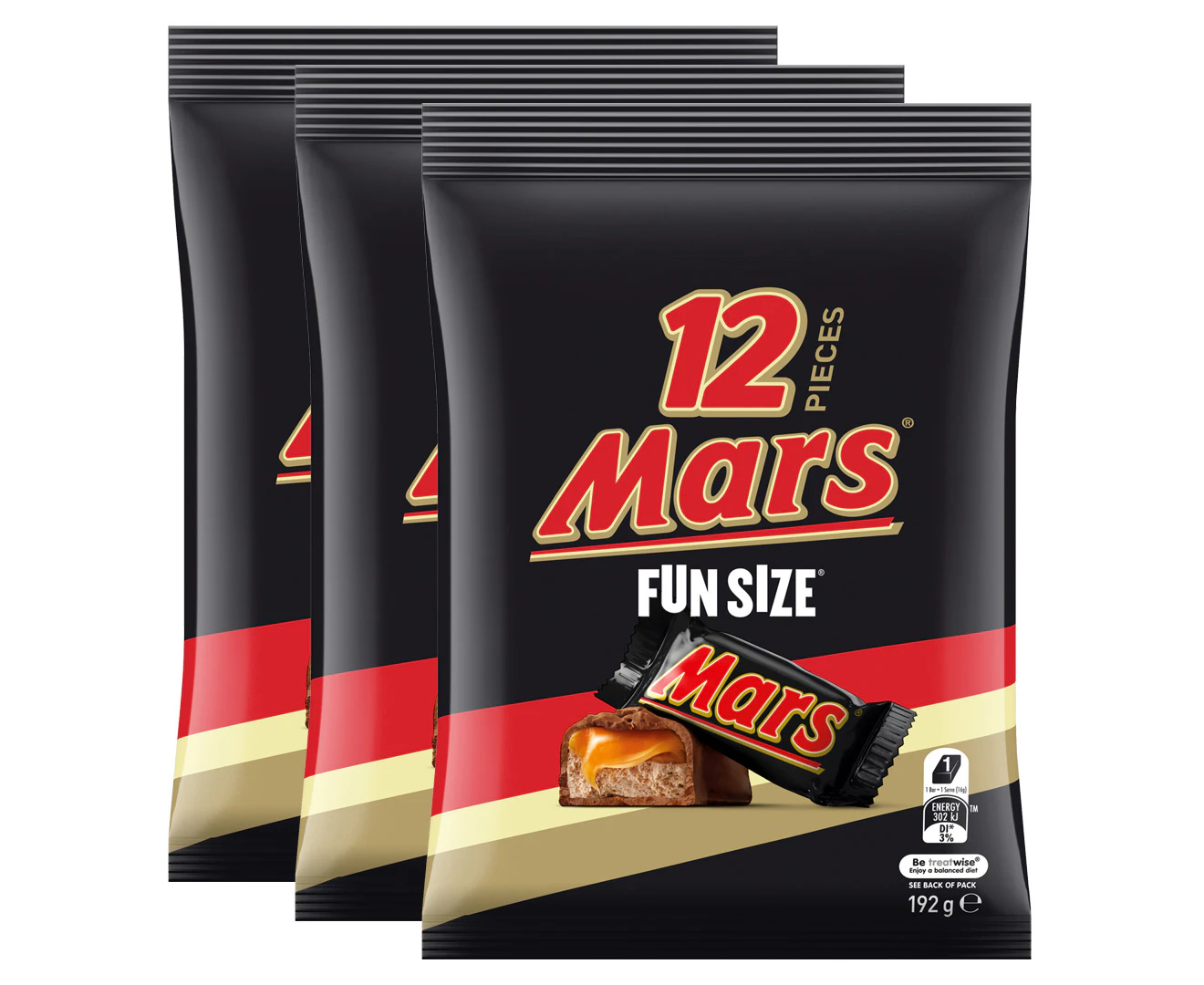 3 x 12pk Mars Fun Size Share Bag 192g