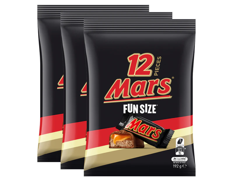 3 x 12pk Mars Fun Size Share Bag 192g