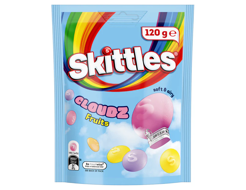 Skittles Cloudz Fruits Chewy Lollies 120g