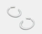 Calvin Klein Elongated Drops Hoop Earrings - Silver