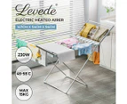 Levede Airer Folding Laundry Clothes Dryer Electric Heated Rack Indoor Silver