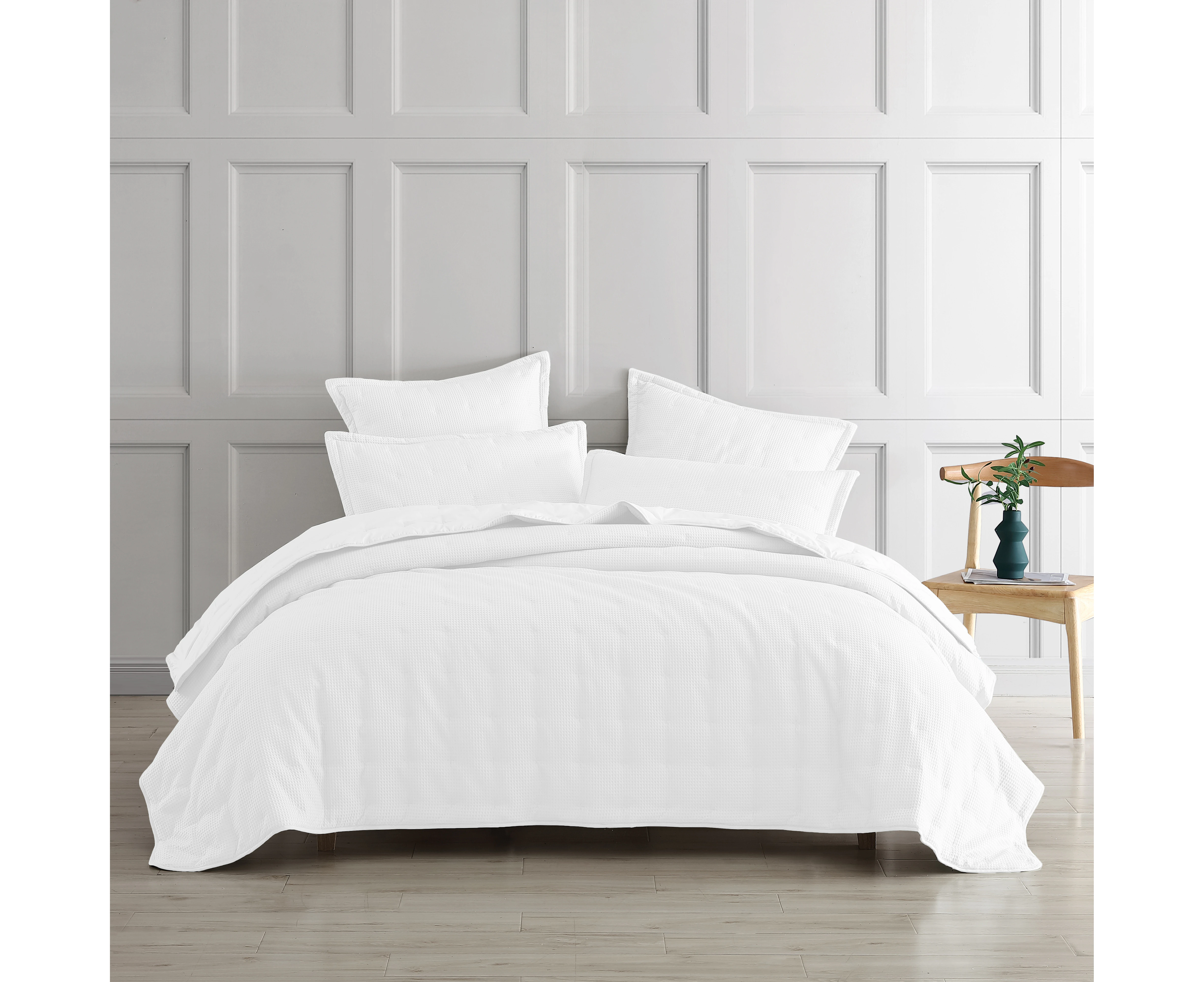 Ascot White Waffle Quilted European Pillowcase