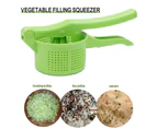 Multi Functional Fruit Vegetable Water Squeezer Drainer Kitchen Strainer - Green