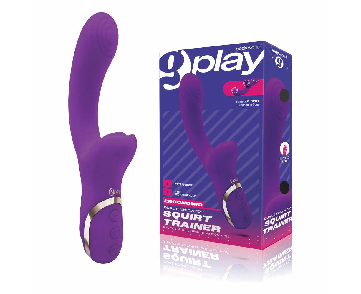 Introducing The Bodywand G Play Dsst 001 Dual Stimulator Squirt Trainer Purple Usb Rechargeable Rabbit Vibrator For Women G Spot And Clitoral Stimulat