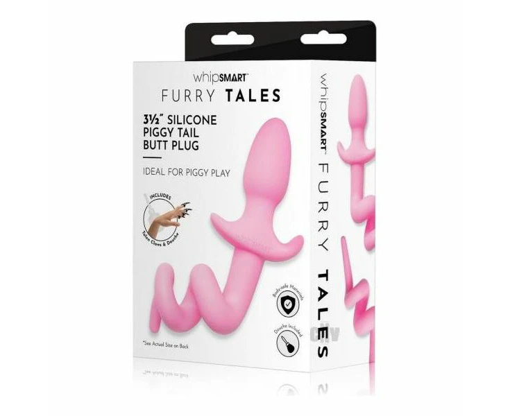 Whipsmart Silicone Piggy Tail Butt Plug Play Tails Silic 3 Pink, Unisex Anal Play Toy