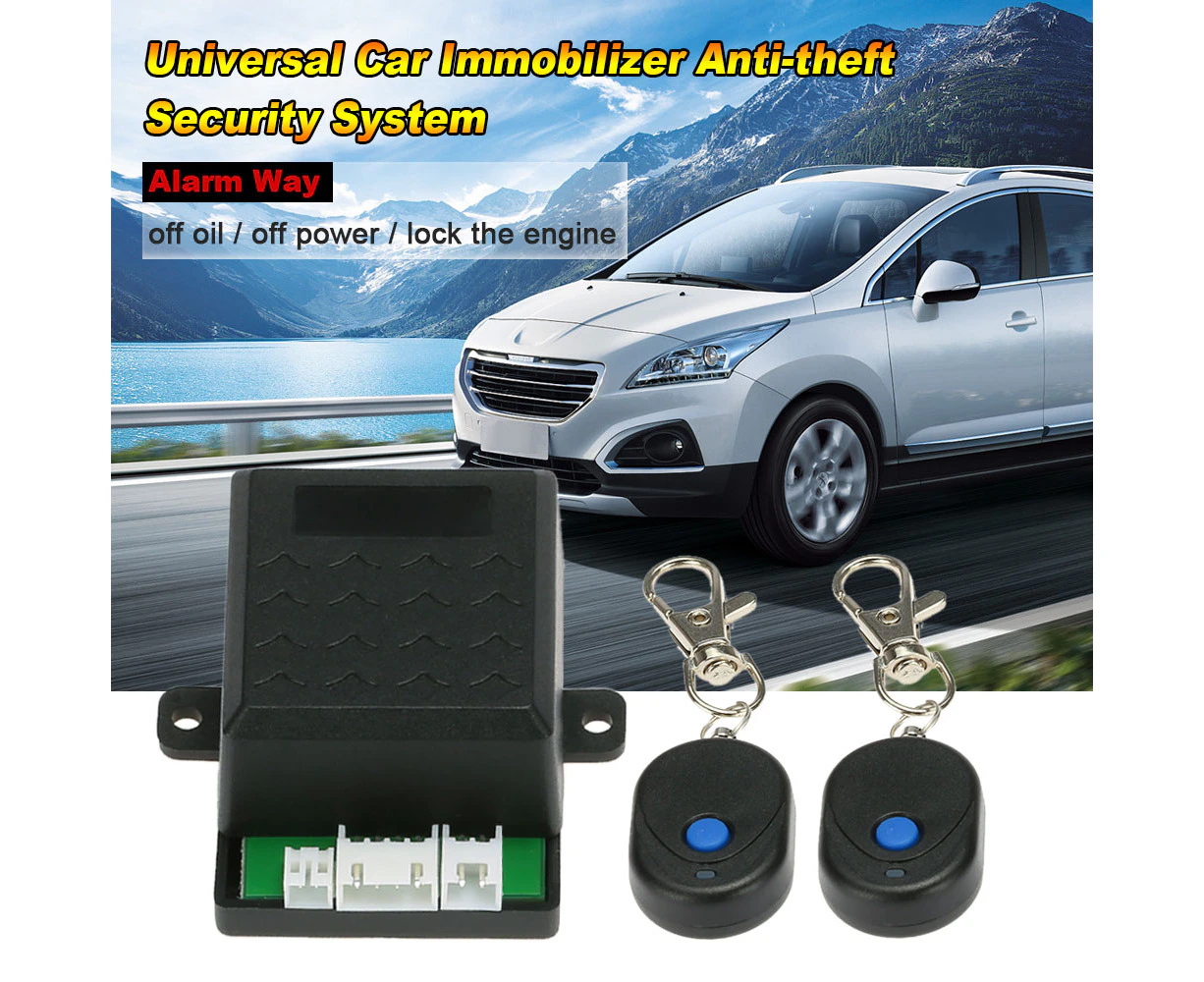 KKmoon Universal Car Immobilizer Anti Theft Security System Alarm Protection with 2 Remote Controller