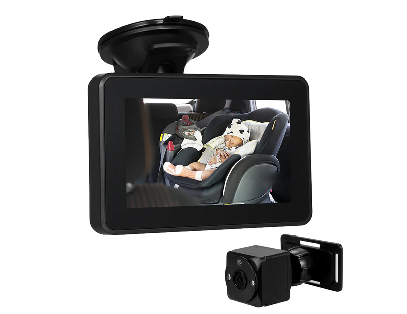 KKmoon Baby Car Mirror, 4.3'' HD 1080P Car Baby Monitor with Car Seat Camera Rear Facing Backseat Camera with 150° Viewing Angle for Kids Pets