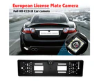 KKmoon European License Plate Frame CCD HD Car Rear View Camera Backup Reverse Camera with 12-LED Night Vision