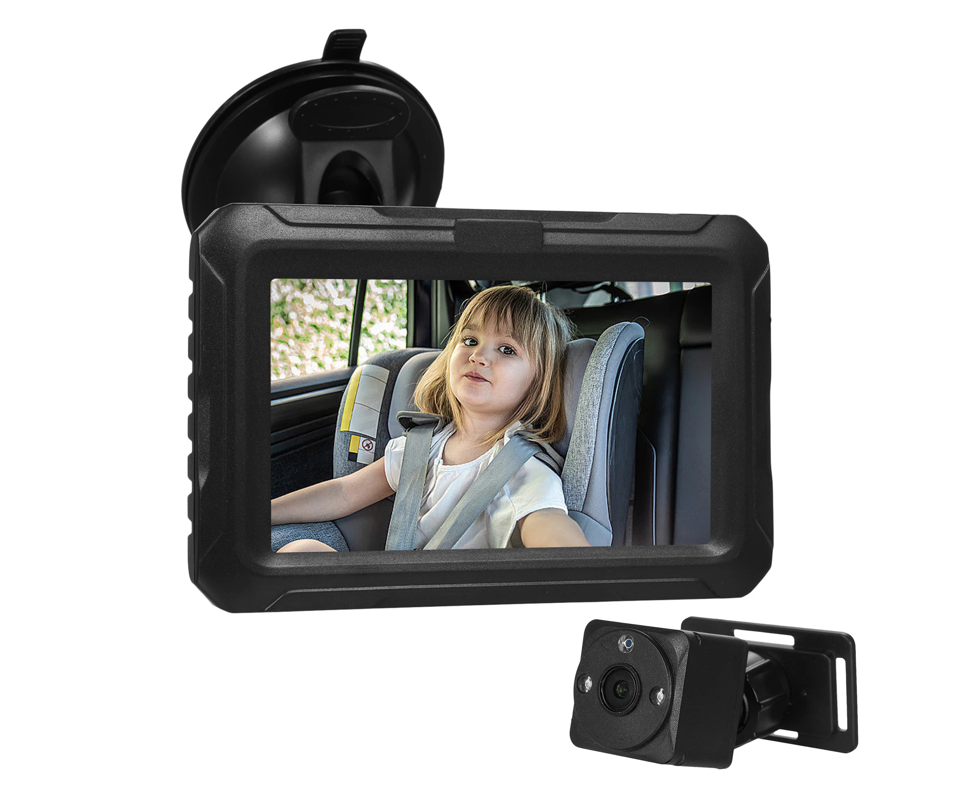 KKmoon Baby Car Mirror, 4.3'' HD 1080P Car Baby Monitor with Infant Car Seat Camera Rear Facing Backseat Camera with Wide Clear View for Kids Pets