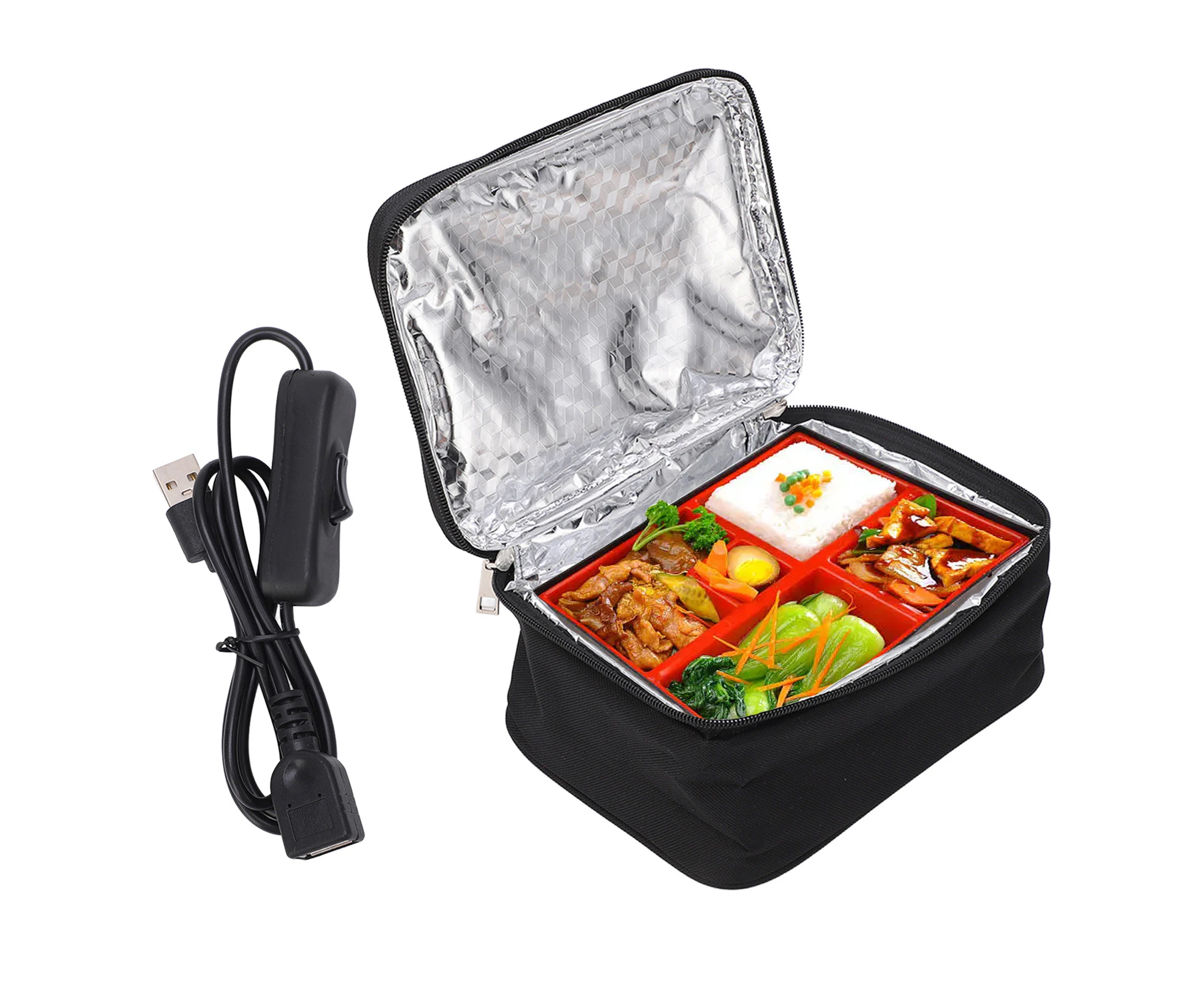 KKmoon Portable Oven, 5V 9W Car Electric Food Warmer Mini Personal Heated Lunch Box for Cooking and Reheating Meals in Vehicles and Trucks for Work on the