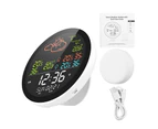 KKmoon Tuya Wifi Smart Weather Station with Clock Indoor and Outdoor Temperature & Humidity Meter Multifunctional Large Color Screen Weather Clock Temp. &