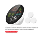 KKmoon Tuya Wifi Smart Weather Station with Clock Indoor and Outdoor Temperature & Humidity Meter Multifunctional Large Color Screen Weather Clock Temp. &