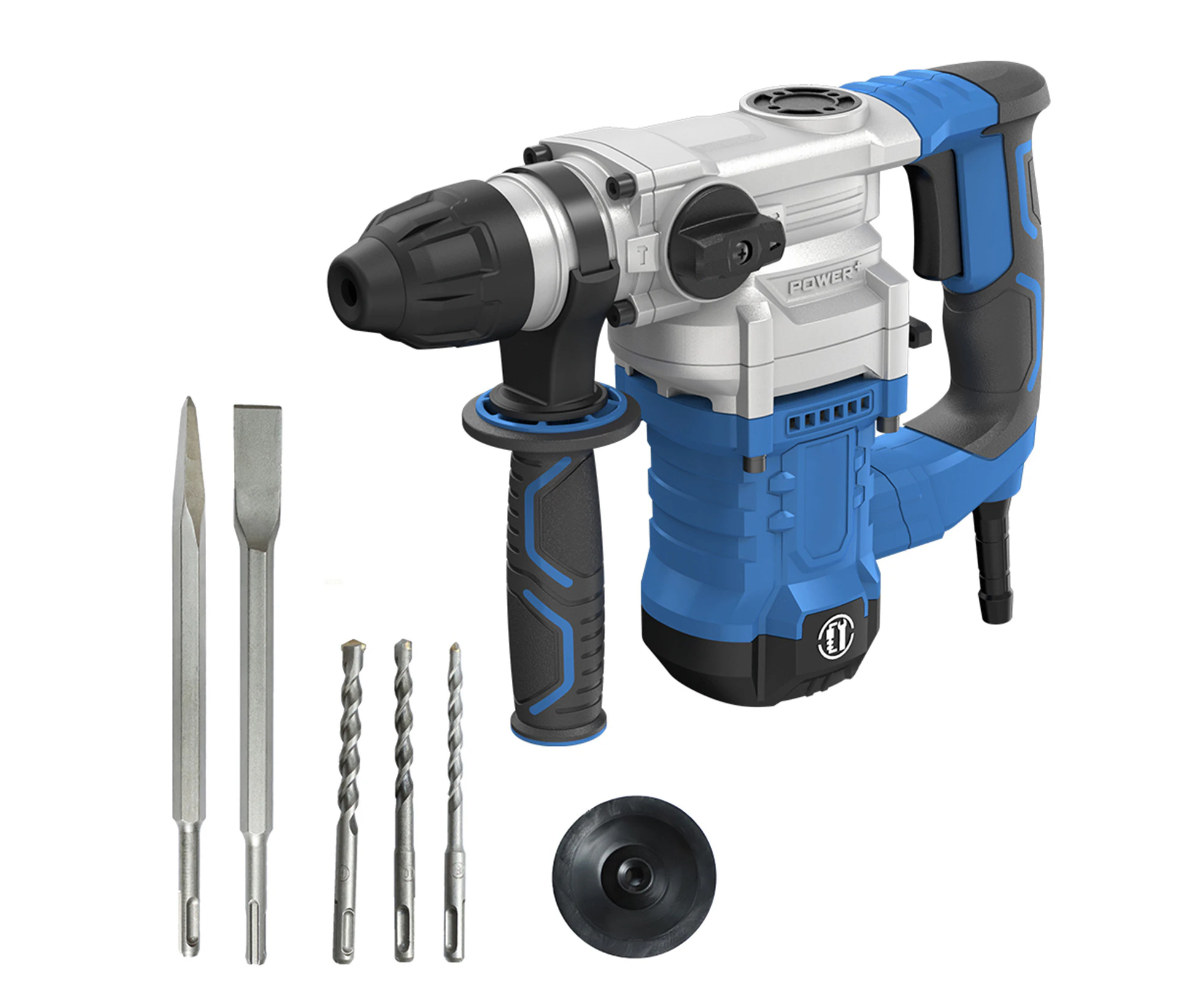 KKmoon 8 Amp 1000W  SDS-Plus Rotary Hammer Drill with Vibration Control and Safety Clutch,Heavy Duty Demolition Hammer for Concrete-Including 3Pcs 1-1/4 In