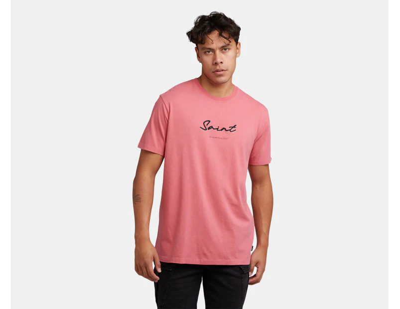 St. Goliath Men's Double Script Tee / T-Shirt / Tshirt - Melon