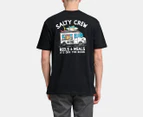 Salty Crew Men's Reels & Meals Premium Short Sleeve Tee / T-Shirt / Tshirt - Black