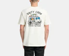 Salty Crew Men's Reels & Meals Premium Short Sleeve Tee / T-Shirt / Tshirt - Bone