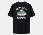 Salty Crew Men's Reels & Meals Premium Short Sleeve Tee / T-Shirt / Tshirt - Black