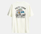 Salty Crew Men's Reels & Meals Premium Short Sleeve Tee / T-Shirt / Tshirt - Bone