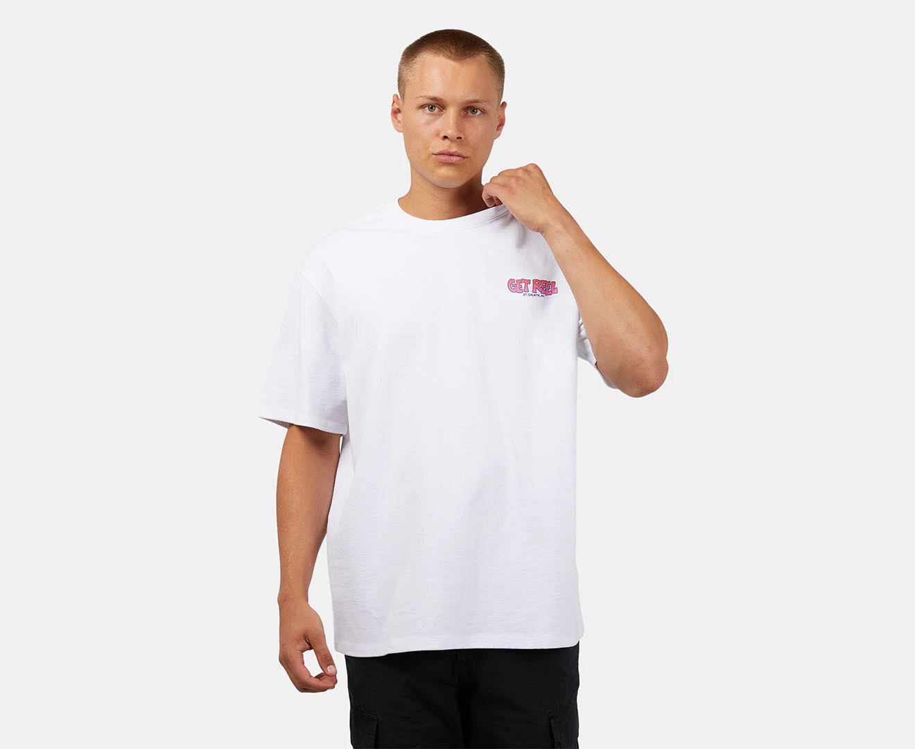 St. Goliath Men's Get Reel Tee / T-Shirt / Tshirt - White