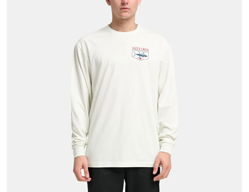 Salty Crew Men's Angler Long Sleeve Tee / T-Shirt / Tshirt - Bone