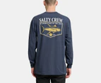 Salty Crew Men's Angler Long Sleeve Tee / T-Shirt / Tshirt - Navy