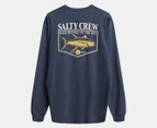 Salty Crew Men's Angler Long Sleeve Tee / T-Shirt / Tshirt - Navy