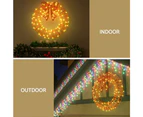 Jingle Jollys Christmas Lights 60cm Motif 160 LED Solar Wreath Xmas Decorations