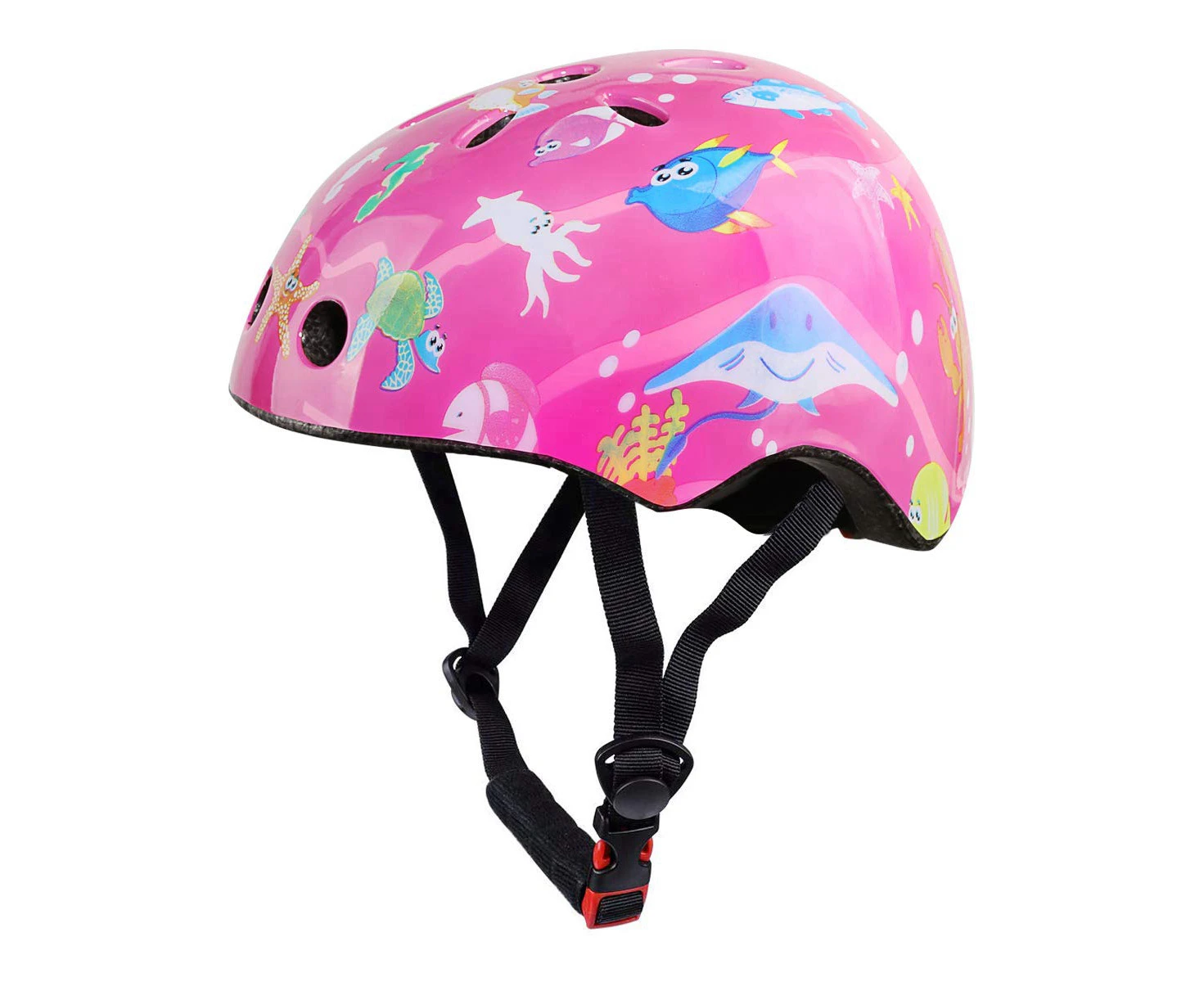 Cute Kids Bike Helmet Boys Girls Adjustable Safety Comfort Helmets for Multi-Sports Cycle Skating Pink Underwater