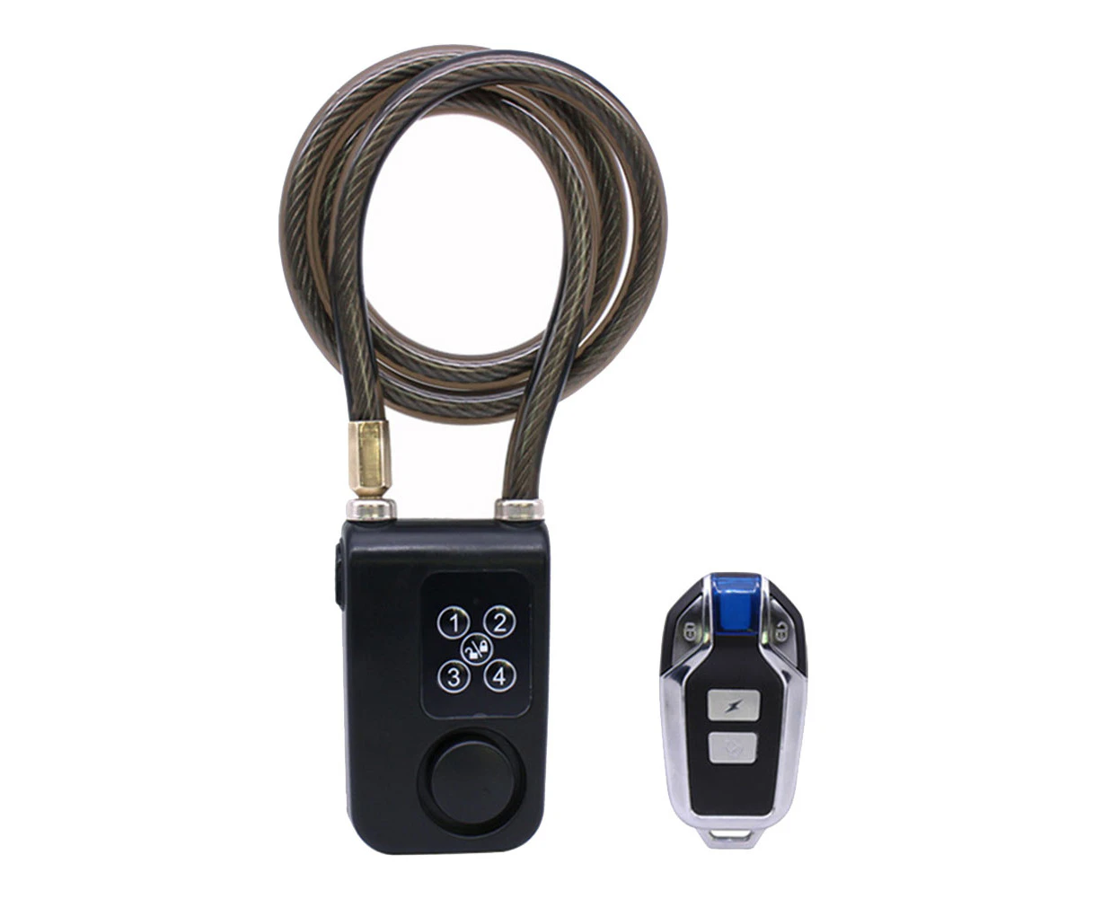 Bike Motorcycle Lock Alarm Wireless Remote Control Waterproof 110DB Scooter Bicycle Burglar Vibration Alarm Cable