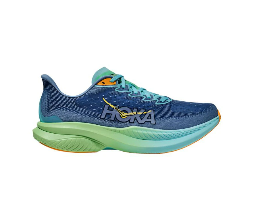 HOKA Mens Mach 6 Running Shoes - Blue/Green