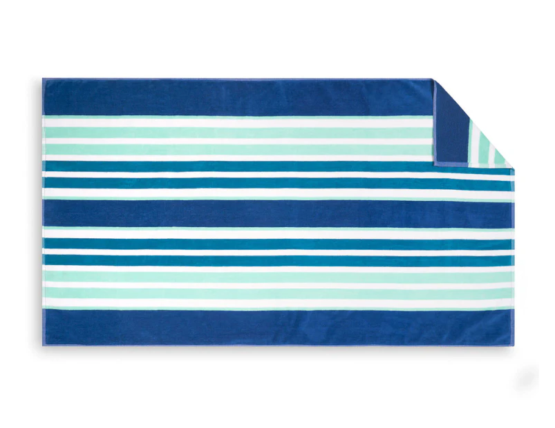 Sheraton Luxury Maison Summer Stripe Velour Beach Towel - Aqua