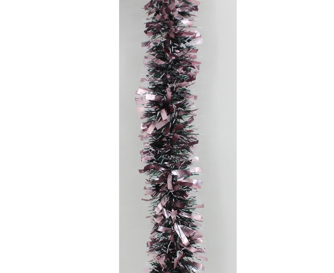 2x Christmas Tinsel Garland - Snow Tips_Purple Mixed(2M)