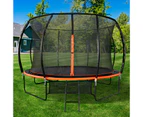 Mazam 12FT Trampoline Kids Tramplines Safety Net Basketball Set Ladder Round