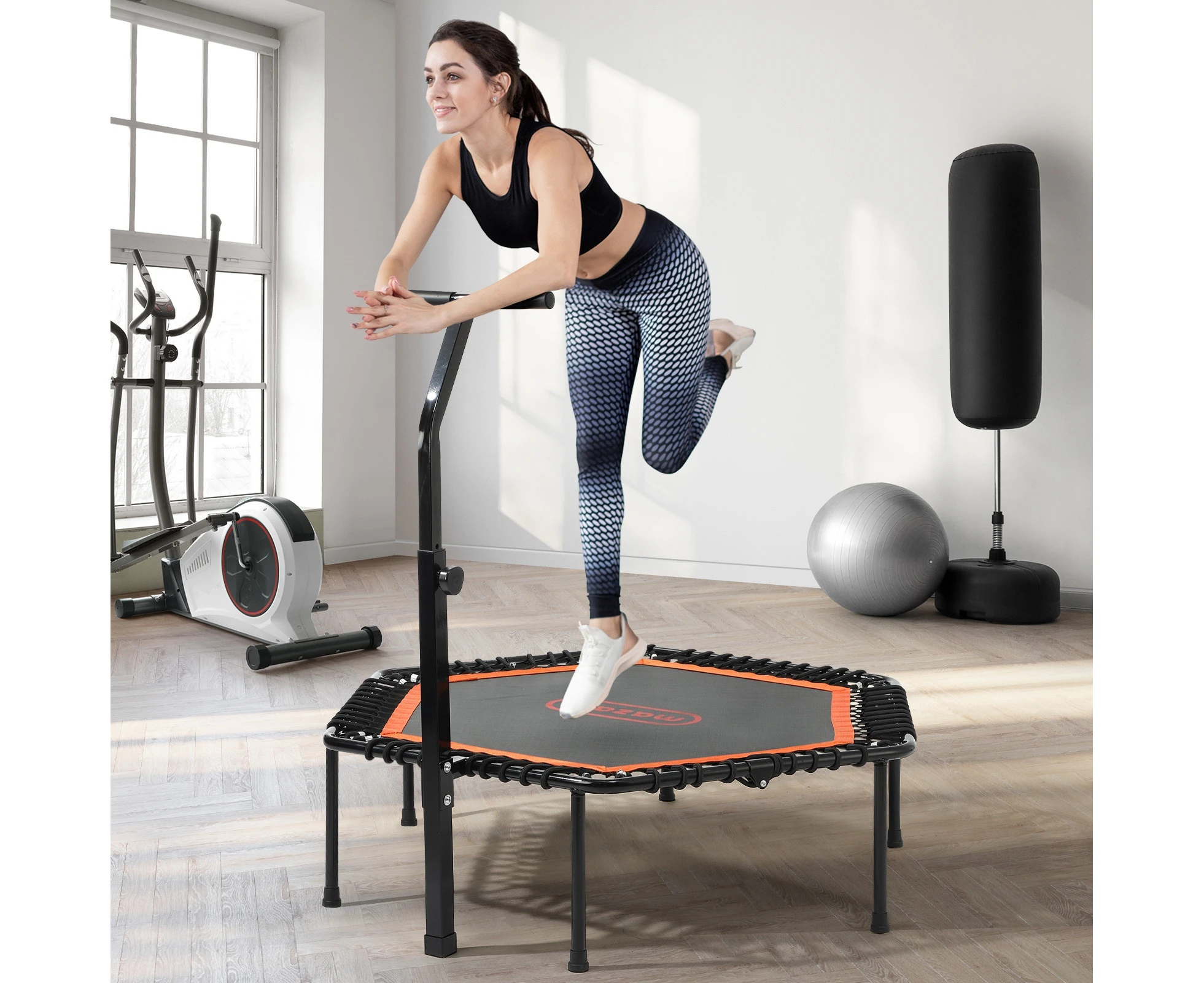 Mazam Trampoline Rebounder Jumping Exercise Fitness Adjustable Handrail 50 Inch