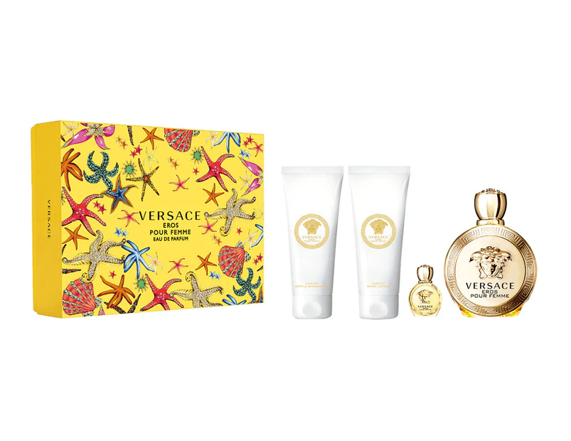 Versace Eros Pour Femme for Women 4-Piece Perfume Gift Set